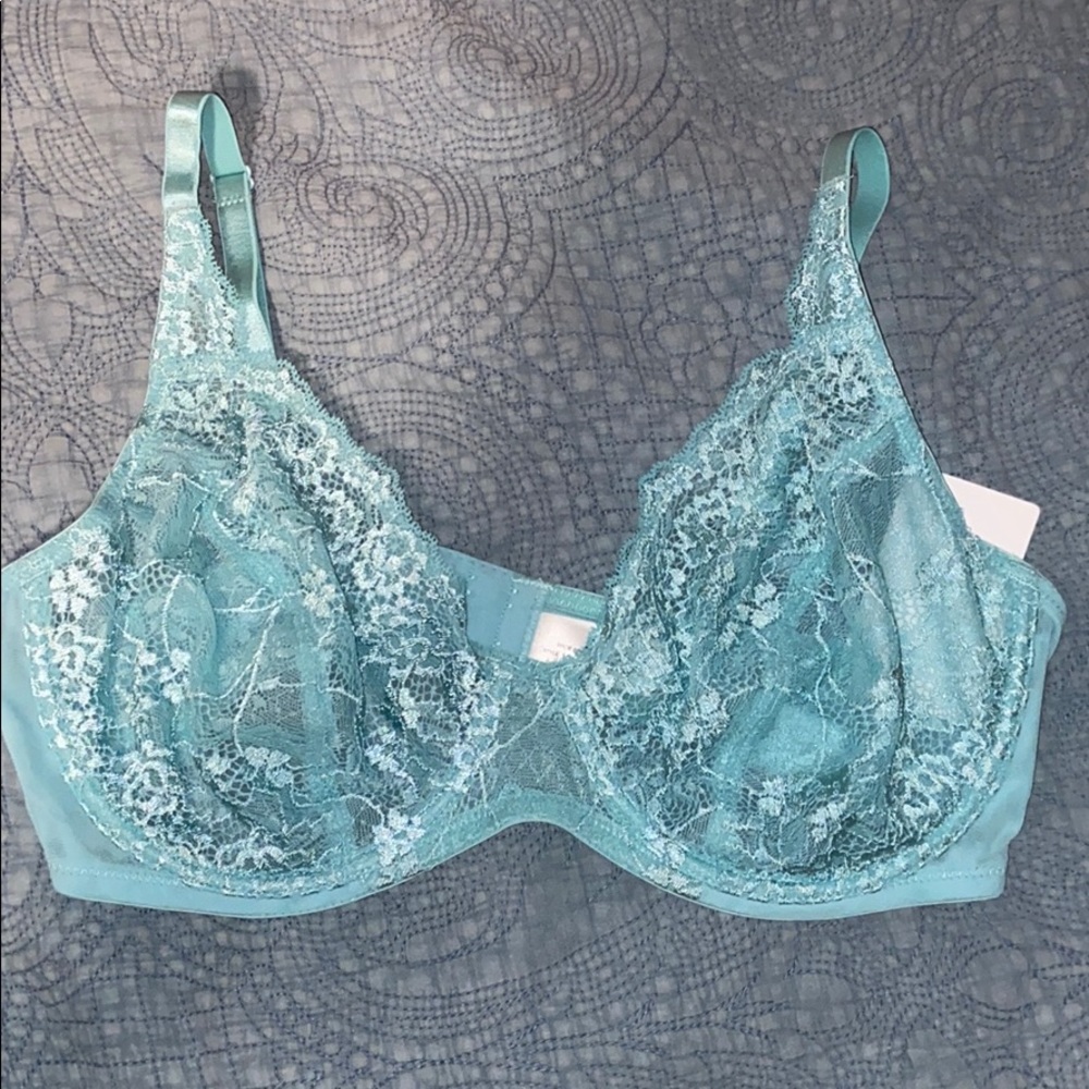 Vintage baby blue lace bra